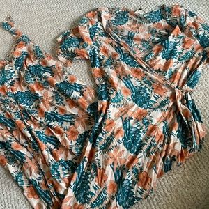 Roxy Maxi Wrap Dress Tropical Print